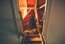 Picture of an attic that needs junk removed in Akron, OH. 